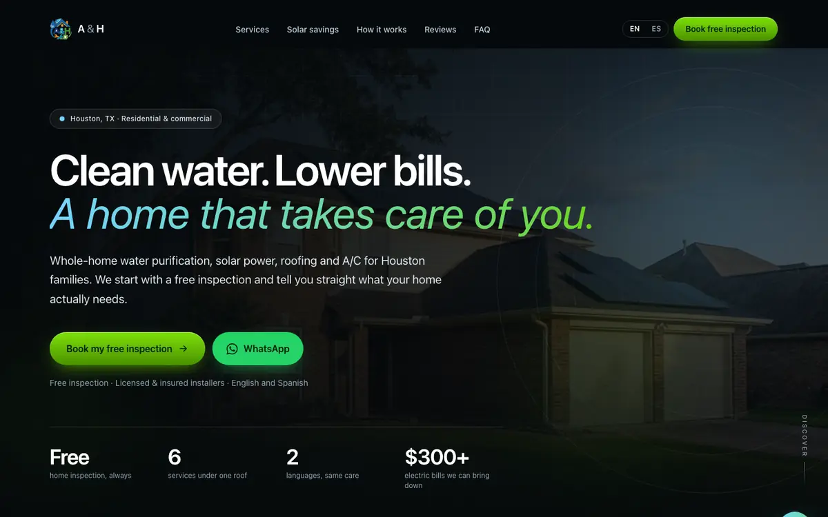 Sitio web de A & H General Home and Business Solutions